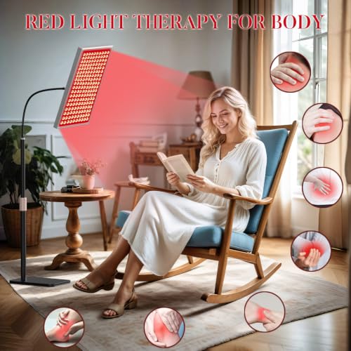 Image of Red Light Therapy for Body Face, Infrared Light Therapy Panel Lamp with Stand, 660nm and 850nm Near Infrared LED Red Lights Therapy Device at Home, Gift for Mom Wife Girlfriend Sister Women