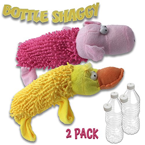 Bottle Shaggy Amazing Pet 2 Pack Crackles and Squeaks Water Bottle Toy with 2 Replacement Squeakers 1 Pig and 1 Duck - Image 3