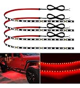 Car Led Strip Lights 24" Connectable Red 12V Led Light Strip for Cars Golf Cart Boat Marine Motor...