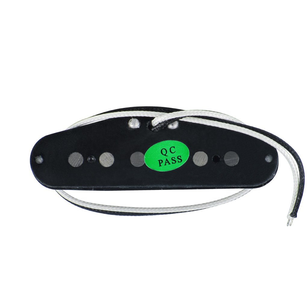 FLEOR Alnico Micros à bobine simple 5 cous/milieu en fibre avec plaque décalée et micro Humbucker double bobine pour guitare électrique style STcaster, noir