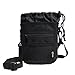 Cosmos Pet Snack Bag Pet Training Waist Bag Dog Training Food Pet Treat Bag Pouch with Shoulder Strap and Carabiner (Black Color, 4.5 inches Wide x 5.75 inches Tall)