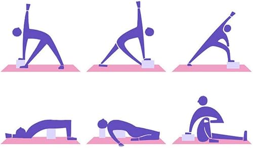 Miniatura 4 de Bloques de yoga para mujer, paquete de 2 bloques de yoga de espuma EVA sin látex, 9 x 6 x 3 pulgadas, superficie antideslizante, bloque de yoga