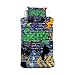 ESPiCO Wende Bettwäsche Sleep and Dream Graffiti Skater Skateboard Skate Blitz Mauer Kreise Sterne Dollar Renforcé, Größe:135 cm x 200 cm