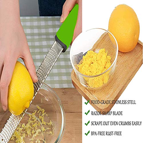Hoshen 5 Colors Stainless Steel Lemon Grater, Multifunctional Cheese Grater, Sharp Stainless Steel Blade and Protective Cover - Image 4