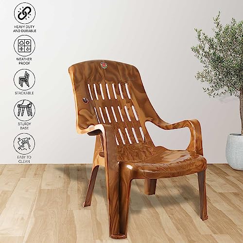 Image of Cello Comfort Plastic Relaxed Armchair, Set of 6 (Sandalwood Brown)