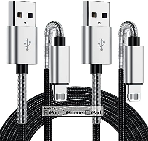 2Pack 2M iPhone Charger Cable, [ Apple MFi Certified ] Long Lightning Cable 2M, High Fast 2M Apple iPhone Charging Lead Cord for Apple iPhone 13/12/11 Pro/11/XS MAX/XR/8/7/6s/6/5S/SE iPad