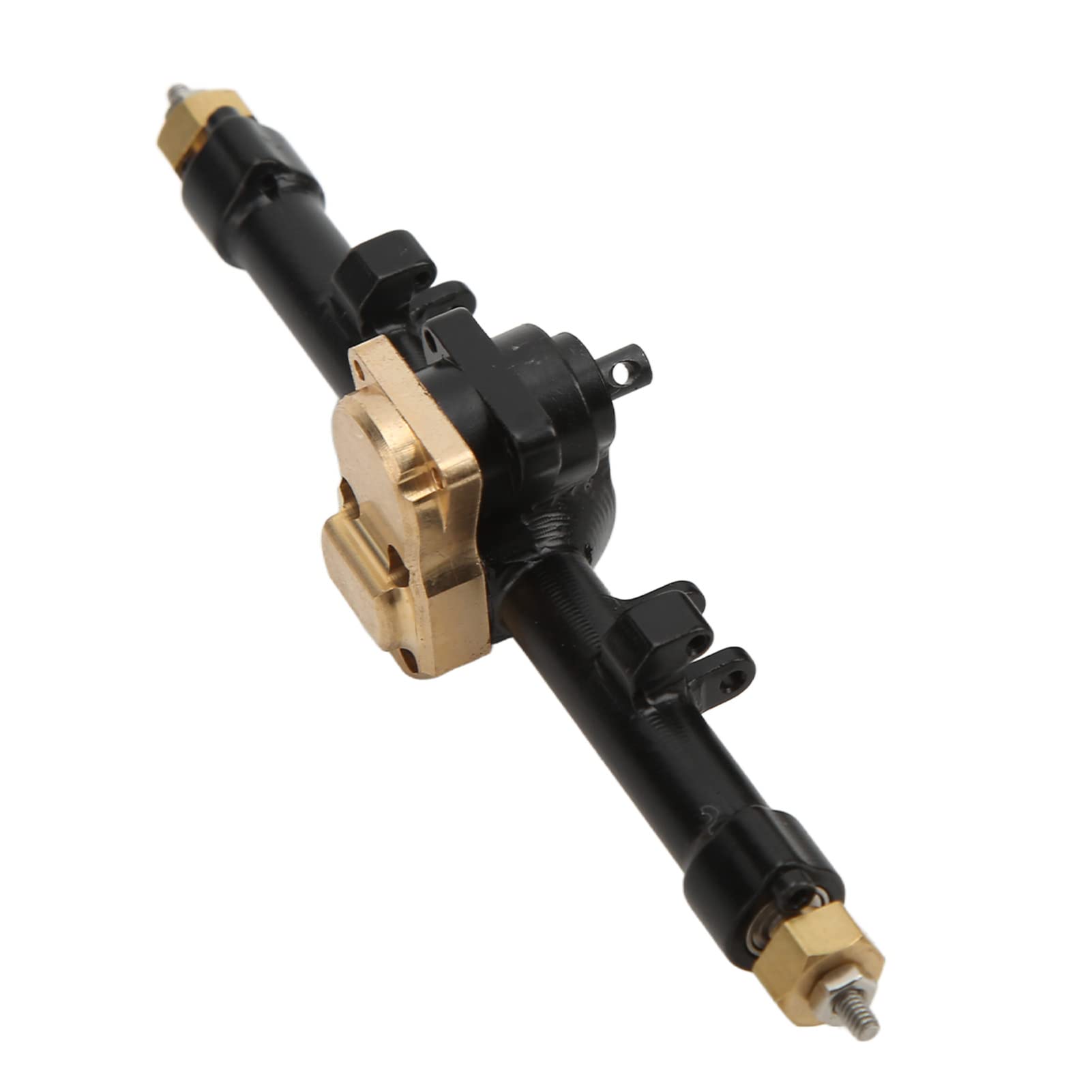 Metalowy zespół Osi Przedniej i Tylnej RC, Części Zamienne ze Stopu Aluminium z Mosiądzu do Samochodu Axial SCX24 1/24 RC, Przednia Tylna oś ze Stopu Aluminium, Akcesoria do Części (BLACK)