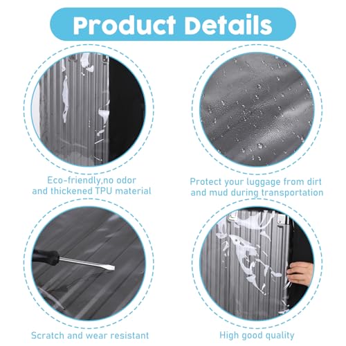 Clear Luggage Cover Protectors Transparent Waterproof Suitcase Cover for Wheeled Suitcase Fit 18-32 Inch Luggage4
