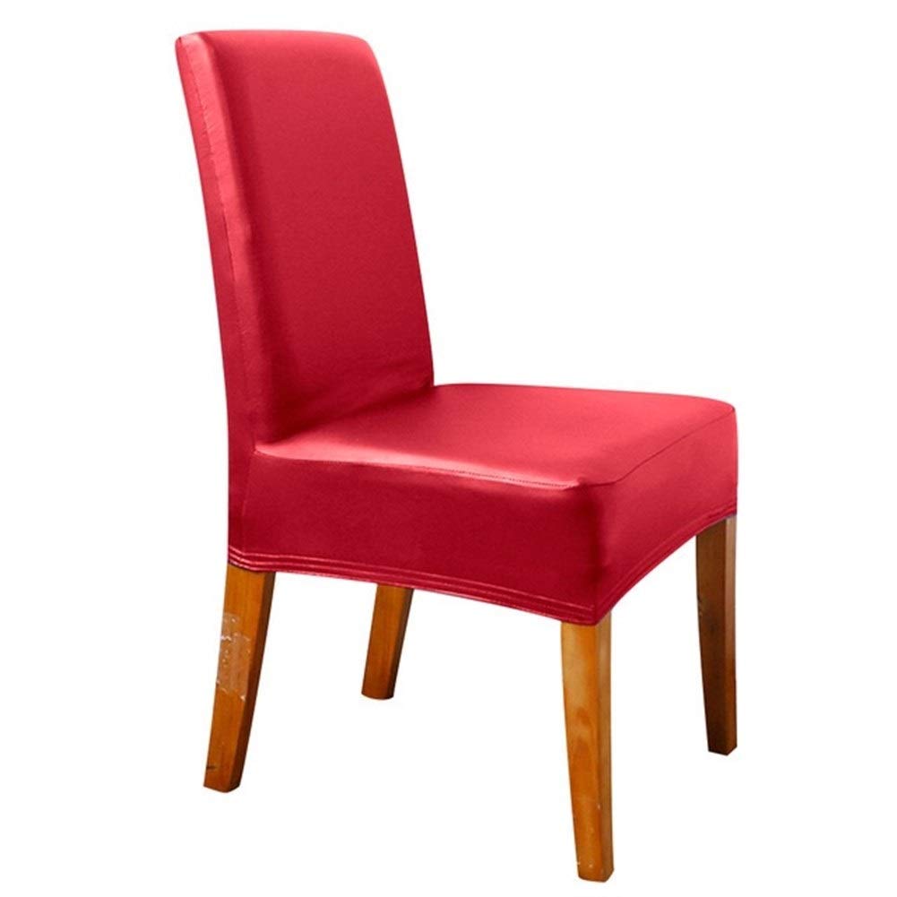 2/4/6/8/10 Pz Impermeabile Faux PU Copertura della Sedia Elastico Elastico Solido casa Decorazione del Partito Sala da Pranzo Sedile Protector Fodera Coprisedia 349