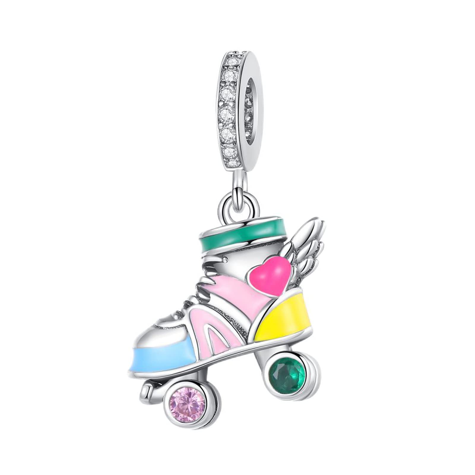 AnnmorsCharm para pulseras Plata de Ley 925 con Circonita Cúbica para mujeres collares regalo Animal Flower Abalorios con circonita cúbica Navidad, día de la madre, Abalorios de regalo para mujeres