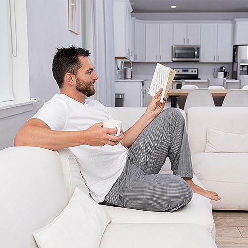 CYZ Mens 100% Cotton Pajama Pants Sleep Lounge Pajamas for Men Woven pj Pants4