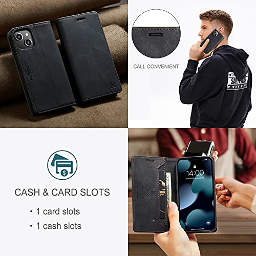 Haii Case For Iphone 13 Mini,Pu Leather Folio Flip Wallet Case With Card Holster Stand Kickstand Magnetic Closure Shockproof Phone Cover For Iphone 13 Mini 5.4 Inch 2021 (Black) #TOP6