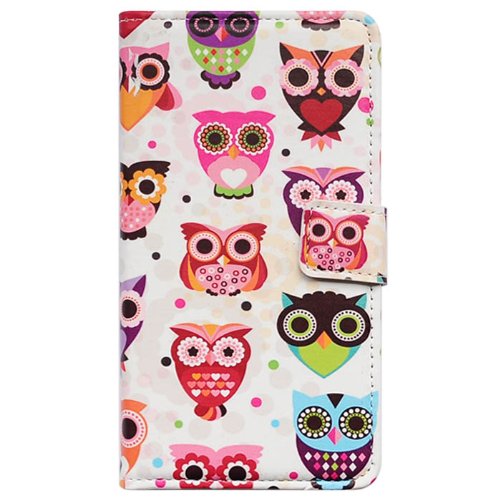 Bfun Packing Colorful Cartoon Owl Bird Wallet Leather Cover Case for Samsung Galaxy Note 3 N9000