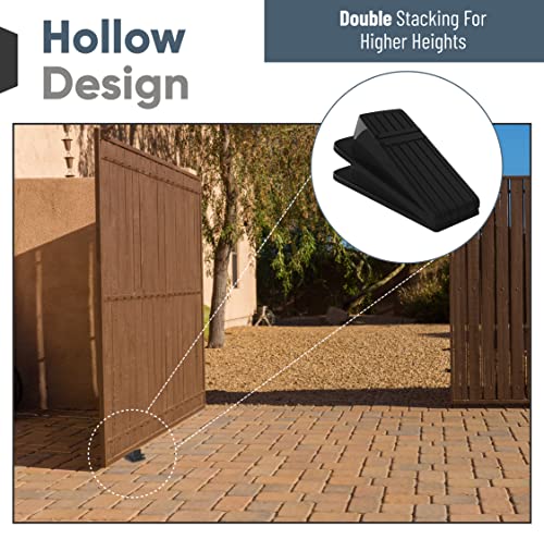 Carvy Fox Rubber Door Stoppers Wedge, 4 Pcs, 1.1X 1.2X 4.7 - Heavy Duty Door Wedge - Non-Skid Doorstops Wedge For Bottom Of Door Security – Ideal For Floors, Carpets, Tiles & Wood (Black) #TOP4