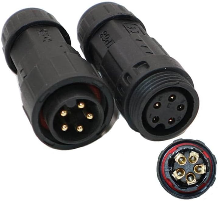 M19 Waterproof Connector 5 Pin Male and Female Aviation Plug Lock Screw Wire Type Signal Environment Monitoring Connector