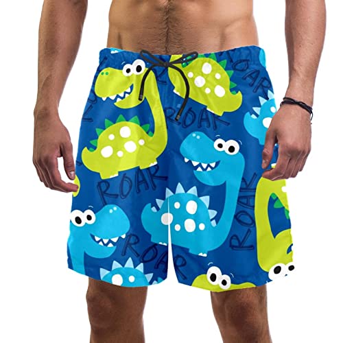 Short de plage à séchage rapide et maillot de bain homme avec motif dinosaure