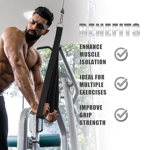 EVMT Tricep Rope 27 inch & 20 inch for Cable Machine – LAT Pulldown Attachments, Heavy-Duty Triceps Pull Down Rope, Gym Strength Training, Home Pulley System, Cable Accessories, Workout Equipment