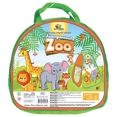 Barraca Dobrável Retrátil Infantil Zoo Safari Toca Tenda Casinha Bichinhos Art Brink