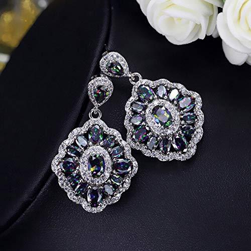 Boucles d'oreilles bleu arc-en-ciel mystique, le bijou idéal pour sublimer vos soirées