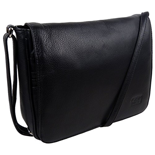 Sac à main en cuir véritable noir pour femme élégante, une maroquinerie chic au fini moyen