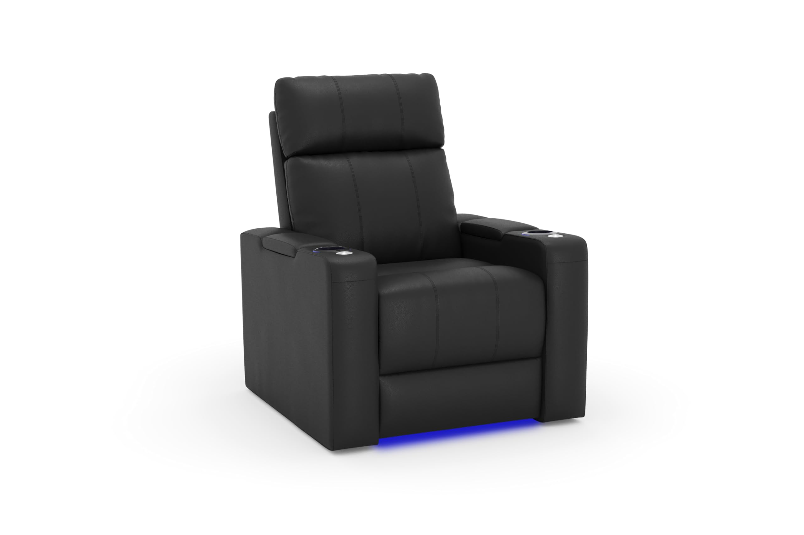 Valencia Piacenza 2025 Power Headrest Home Theater Seat - Premium Italian Leather Recliner with Cooling Gel Memory Foam, Motorized Headrest, USB