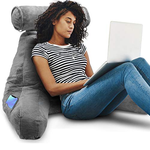 Springcoo Reading Pillow-Shredded Foam Reading Pillow with Detachable Neck Roll Pillow-Great Support