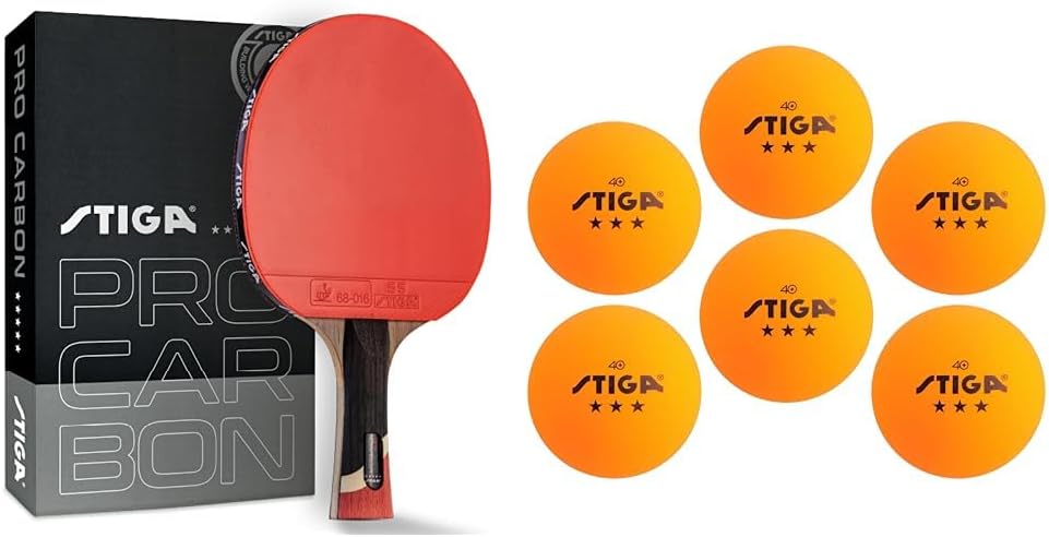 STIGA Pro Carbon Performance-Level Table Tennis Racket with Carbon Technology for Tournament Play