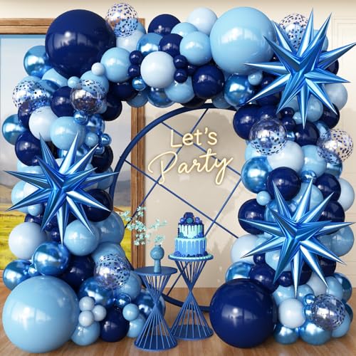 FYUVH Blue Balloon Arch Kit Garland with Star Balloons