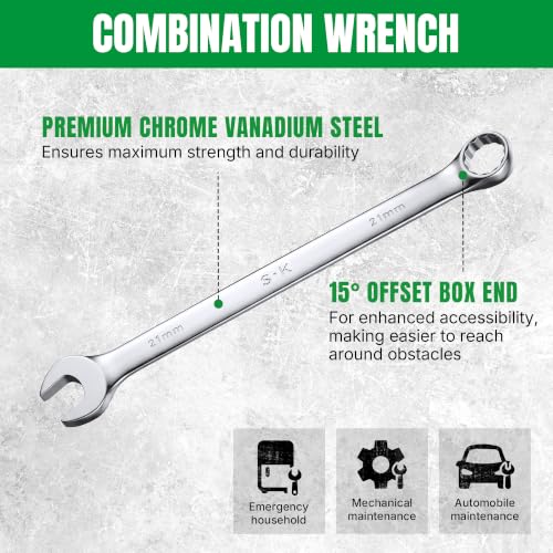 Image of SK 21 mm Combination Wrench, Metric, Premium CR-V Steel