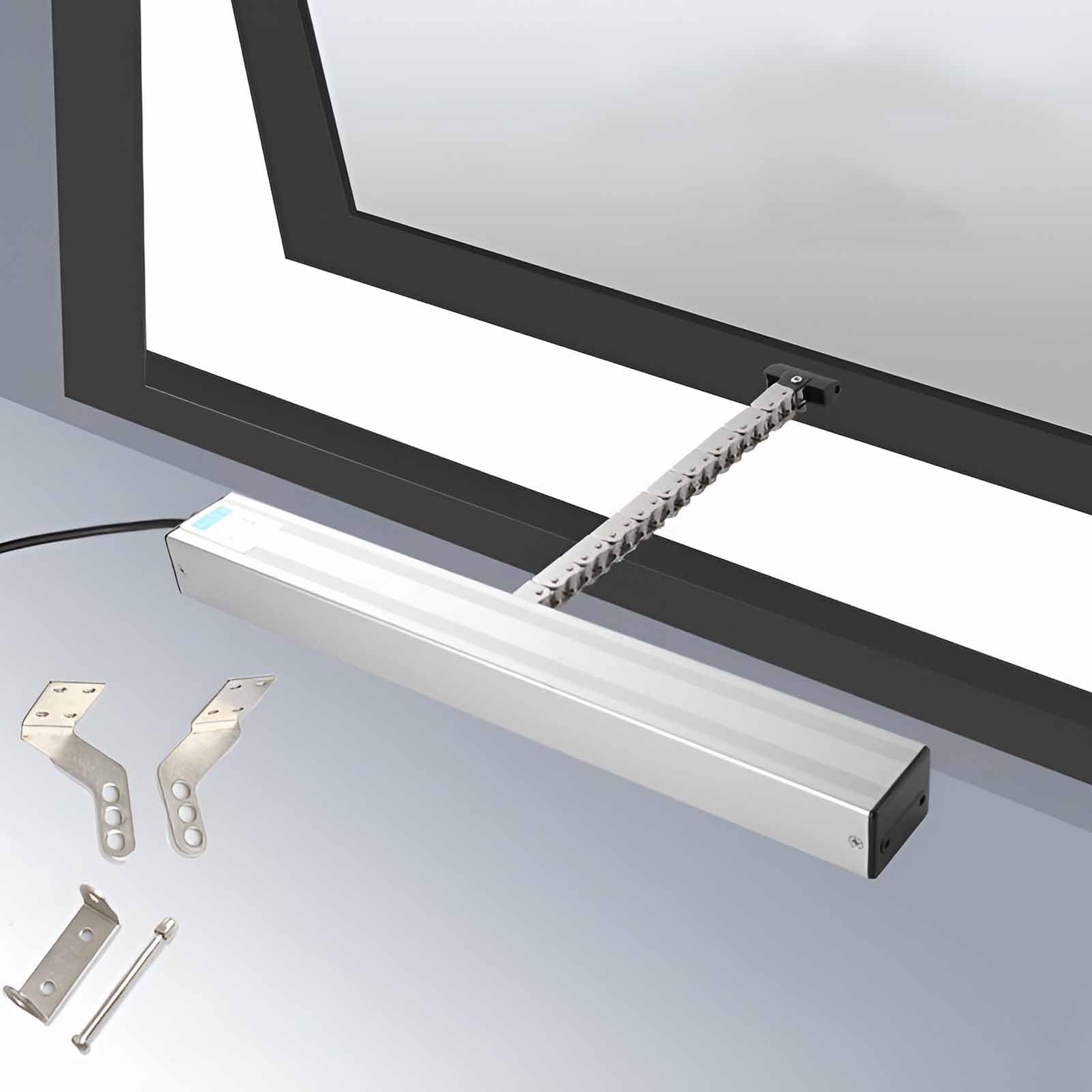 Accionador eléctrico de apertura de ventana con control remoto para marco y tragaluces, mecanismo automático de cadena, carrera ajustable, 300 mm, 700 mm, fácil instalación