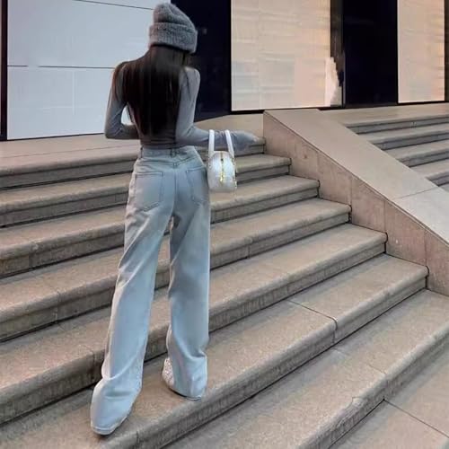 Rhinestone Jeans Men Shiny Y2k Baggy Jeans Men Parachute Washed Wide Leg Denim Pants Streetwear4