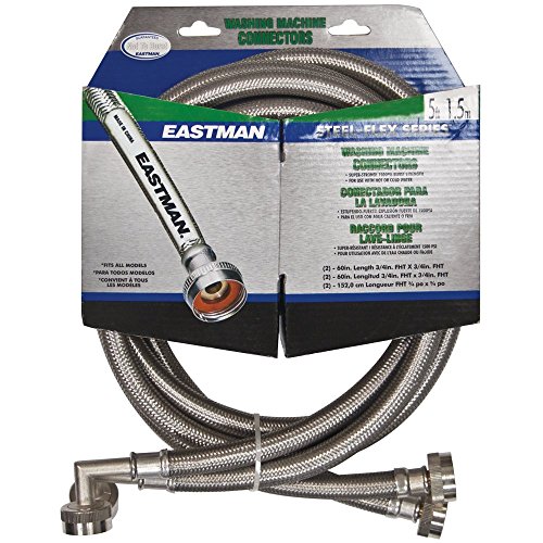 Eastman 41065 Washing Machine Hoses, 5 Ft Pair, Silver