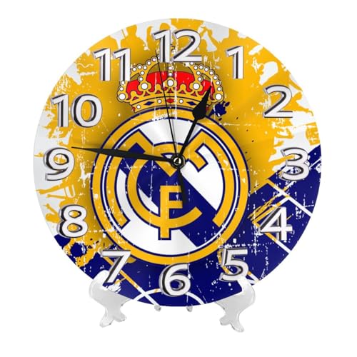 レアルマドリードfc 掛け時計 おしゃれ 北欧 壁掛け時計 静音 自宅 寝室 部屋飾り 贈り物 インテリア 大数字 直径25cm 非電波 アニメ グッズ キャラクター かわいい 誕生日 プレゼント