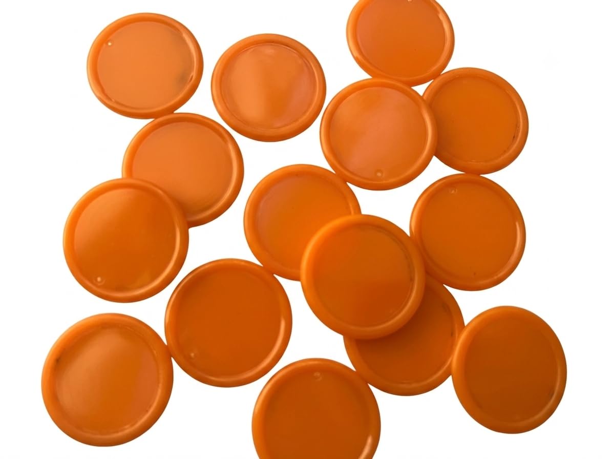 500 X ORANGE TOKENS DRINK VOUCHERS REWARDS POKER CHIPS 25MM