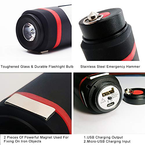 Camping Light Lantern,Portable Led Light USB Rechargeable Bright Flashlight Multifunctional Waterproof Mosquito Repellent Lamp with Power Bank Magnet SOS Car Safety Hammer for Workshop Travel Garage - Thumbnail 4