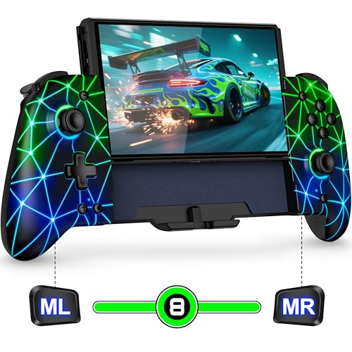 Image of Mocagen Switch Controller Games with Handheld Mode, Wireless Swtich Pro Controller for Nintendo Switch /OLED with Marco Buttons /Big Grip /Turbo /Hall Effect Joystick & Trigger