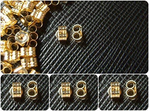 3 pary (6) mały 9-karatowy złoty motyl kolczyk plecy zwój push fit .375 (4 mm x 3 mm)