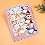 Happy Penguin Die Cuts for Card Making Stamps Cutting Dies for DIY Paper Scrapbooking Crafts Embossing Decorations
