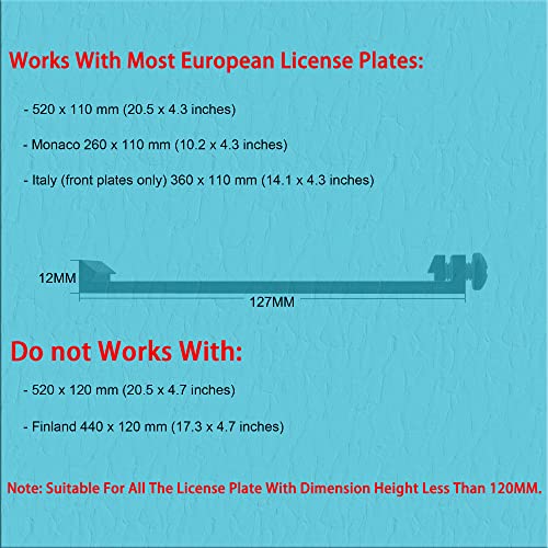 Reyann Confezione da 4 portatarga universali senza...