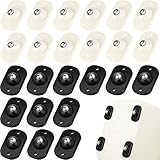Honoson 24 Pcs Self Adhesive Caster Wheels Appliance Rollers Appliance Sliders for Kitchen 360° Swivel Universal Wheel Mini Small Kitchen (Black,White with 1 Steel Ball Style)
