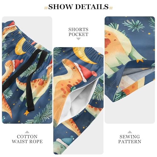 Blue Rainbows Clouds White Mens Pj Bottoms Soft Mens Pajama Shorts with Pockets4