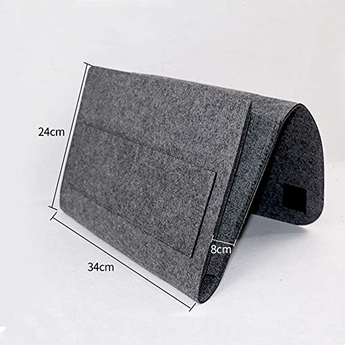 Filz Bett Organizer Betttaschen Zum Einhängen Filzbetttasche Bettaufhänger Organizer Sofa Aufbewahrung Atem Anti-Rutsch Aufbewahrungstasche für Buch, Zeitschriften, iPad, Handy, Fernbedienung Grau - Image 3