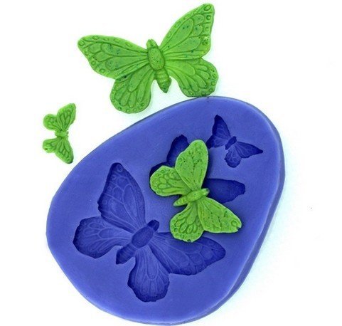 Allforhome3 Cavity Small Butterfly Sugarcraft Cake Decorating Fondant Molds Silicone Sugar Resin Craft DIY Moulds DIY Chocolate Gum Paste Molds