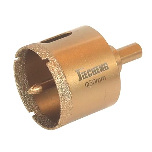 Sierra de agujero de diamante soldada de 2 pulgadas con broca central para cerámica, porcelana, azulejos, vidrio, cuarzo de granito, mármol, piedras