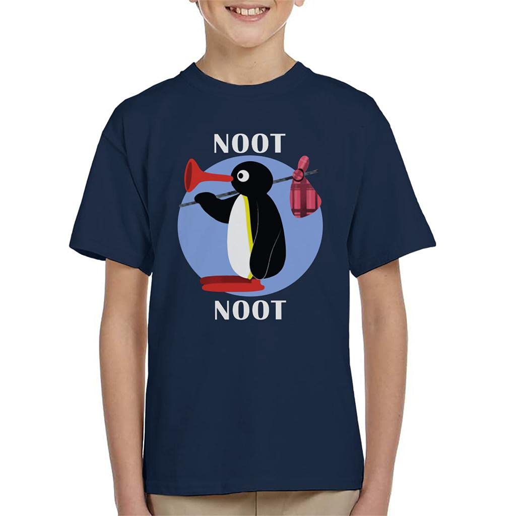 Cloud City 7 Pingu Noot Noot Kid's T-Shirt Navy Blue
