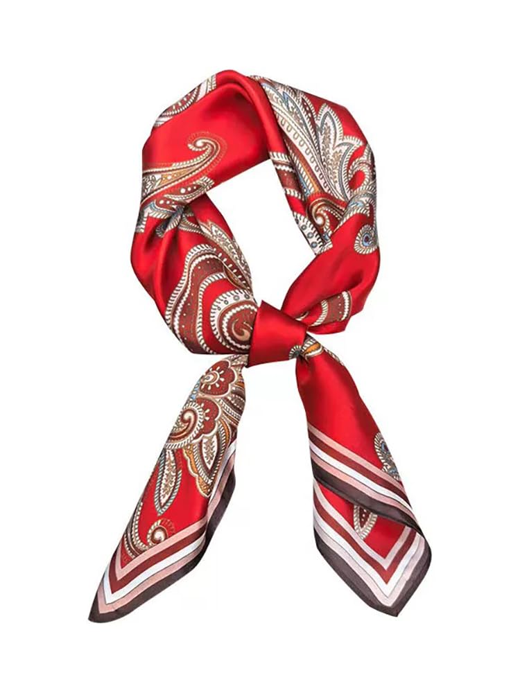 ANDANTINO 100% Pure Mulberry Silk Square Scarf for Hair-27'' Women Men Natural Silk Neckerchief Digital Printed Headscarf …