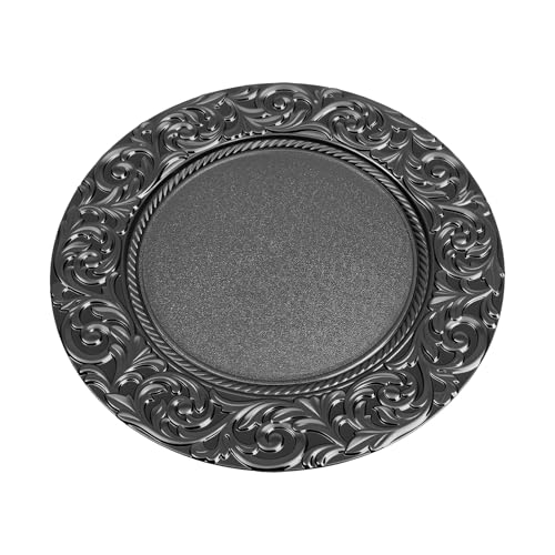100 Platos de Carga Redondos Reutilizables Negro