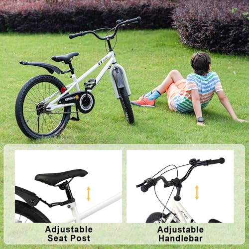 Glerc Vélo Enfant Fille 12-20 Pouces – Frein V-Avant Et Tambour Arrière, Cadre Acier, Siège Poupée, Panier, Stabilisateurs, Pour 2 à 13 Ans, Cadeau Anniversaire Idéal