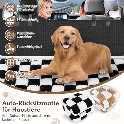 ZESTEFY Hunde Rücksitzbank Auto Hundebett Matte - Decke Plaid Reise Haustier Matte, rutschfeste, wasserdichte Autoschondecke für Hund, Universal Fit - Hundedecke für Auto, Sofa & Outdoor (Schwarz)