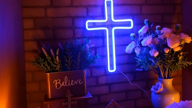 AdvPro Croix Jésus Décoration Intérieure Flex Silicone LED Neon Sign - Rouge - St16s44-fnu0059-r